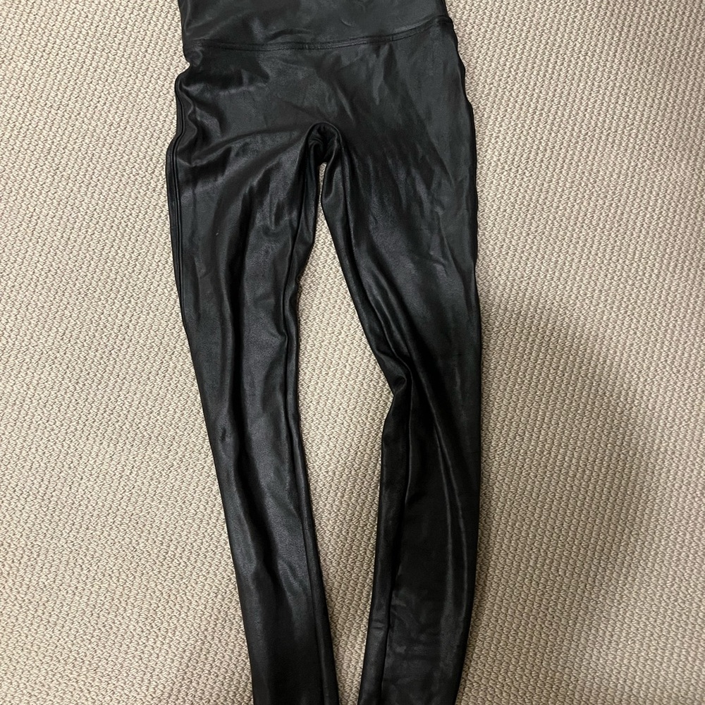 Spanx never worn! Faux Leather Leggings size S